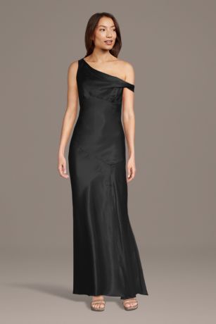 Picture of Charmeuse Asymmetrical Sheath Dress