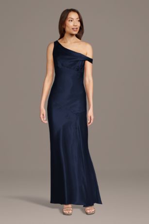 Picture of Charmeuse Asymmetrical Sheath Dress