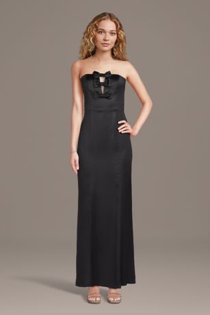 Picture of Stretch Satin Bow-Front Sheath Dress
