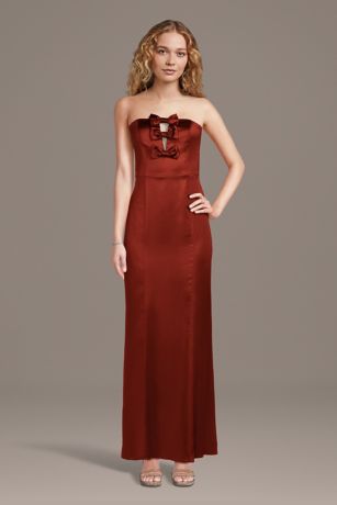 Picture of Stretch Satin Bow-Front Sheath Dress