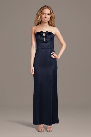 Picture of Stretch Satin Bow-Front Sheath Dress