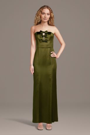Picture of Stretch Satin Bow-Front Sheath Dress