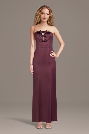 Picture of Stretch Satin Bow-Front Sheath Dress