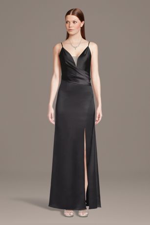 Picture of Stretch Satin Pleated Waistline Sheath Dress