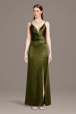 Picture of Stretch Satin Pleated Waistline Sheath Dress
