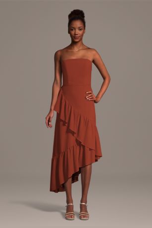 Picture of Chiffon Tiered Asymmetrical Sheath Dress