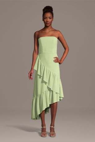 Picture of Chiffon Tiered Asymmetrical Sheath Dress