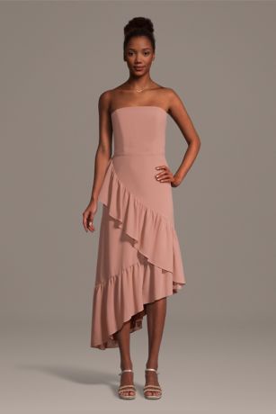 Picture of Chiffon Tiered Asymmetrical Sheath Dress