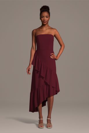 Picture of Chiffon Tiered Asymmetrical Sheath Dress