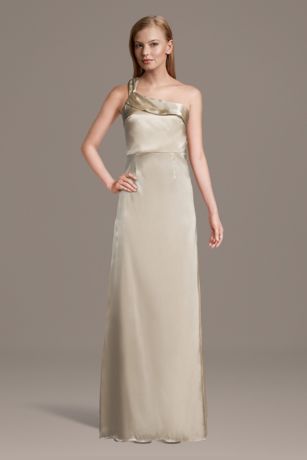 Picture of Charmeuse One-Shoulder Sheath Dress with Streamer
