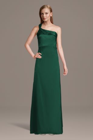 Picture of Charmeuse One-Shoulder Sheath Dress with Streamer