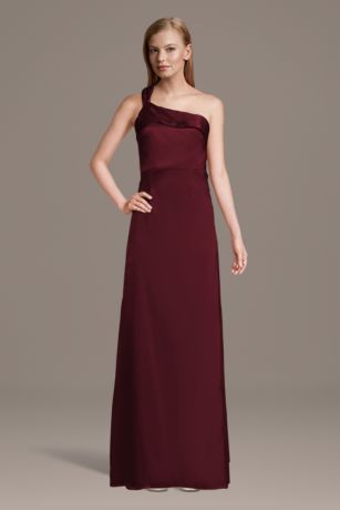 Picture of Charmeuse One-Shoulder Sheath Dress with Streamer