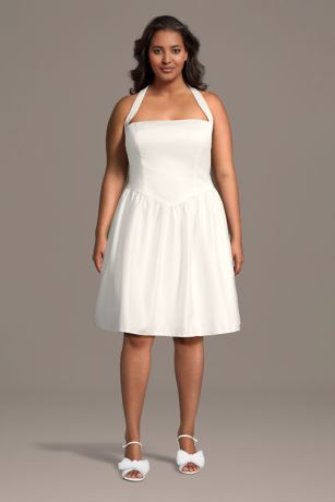 Picture of Satin Halter Mini Dress with Basque Waist