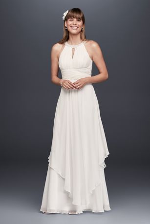 david's bridal chiffon dress