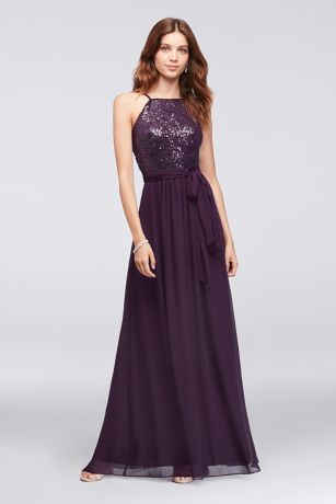 plum sequin bridesmaid dresses