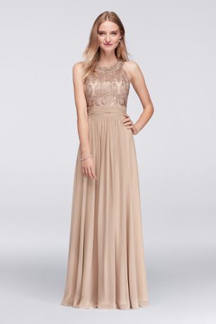 eliza j lace bodice trumpet dress