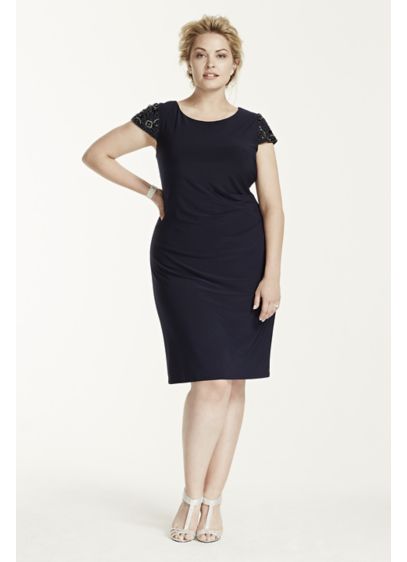 Short Sheath Cap Sleeves Cocktail and Party Dress - Eliza J
