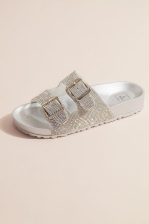 Picture of Two-Strap Crystal Footbed Slide Sandals