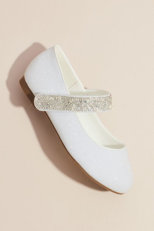 DB Studio Girls Round Toe Mary Janes with Crystal Strap