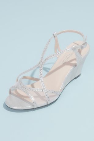Picture of Crystal Trimmed Wedge Sandals with Clear Mesh