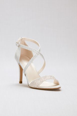 silver criss cross heels