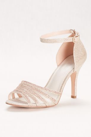 crystal block heel sandals with shimmering accents