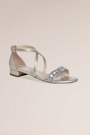 Picture of Elyse Crystal Embellished Cross Strap Flat Sandals