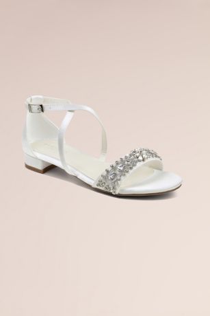 Picture of Elyse Crystal Embellished Cross Strap Flat Sandals