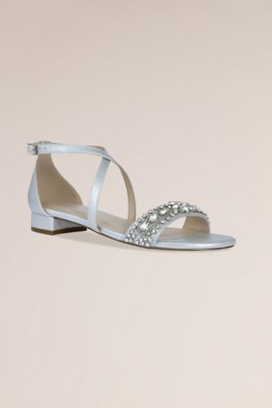 Picture of Elyse Crystal Embellished Cross Strap Flat Sandals
