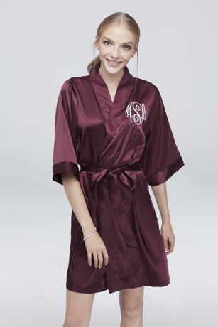 maroon satin robe