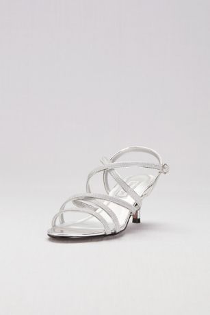 Picture of Strappy Crisscross Low Metallic Heels