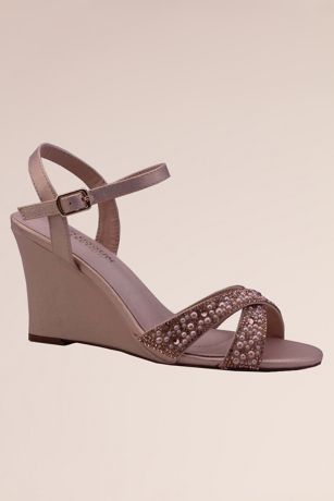 quiz rose gold wedges