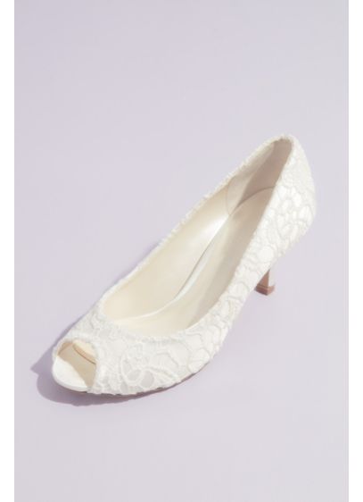 Pink Paradox Ivory (Guipure Lace and Satin Peep-Toe Pumps)