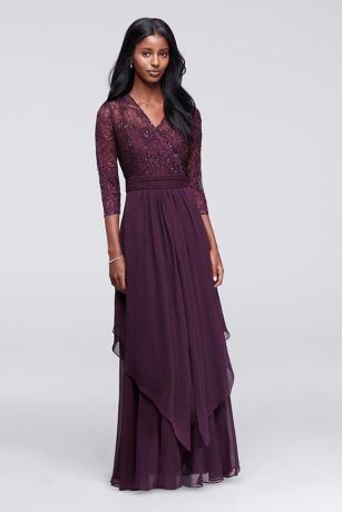 chiffon gown with sleeves