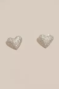 DB Studio Crystal Heart Stud Earrings