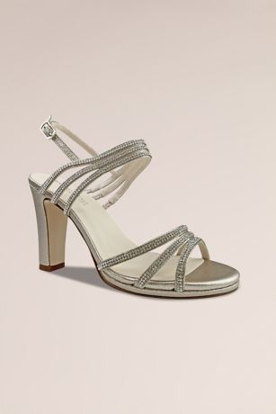 Picture of Metallic Sandals with Triple Skinny Crystal Straps