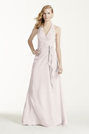 david's bridal halter bridesmaid dress