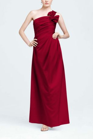 david's bridal red satin dress