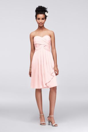 Picture of Short Crinkle Chiffon Dress with Front Cascade