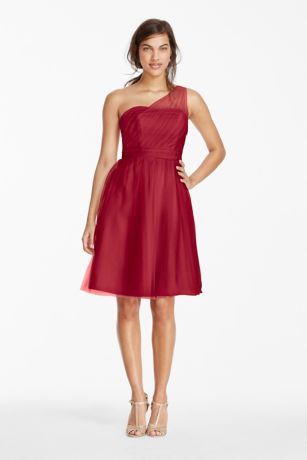 davids bridal bridesmaid one shoulder