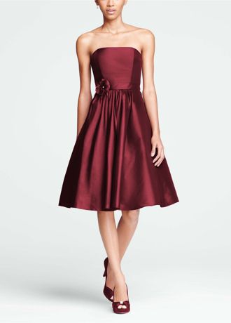 strapless taffeta dress