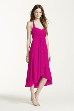 Picture of Crinkle Chiffon High Low Halter Dress