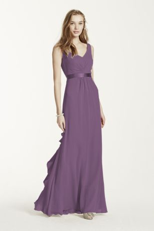 Picture of Sleeveless Chiffon Dress with Ruffled Back Detail