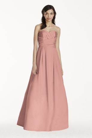 Satin Sweetheart Ball Gown with Button Back - Davids Bridal