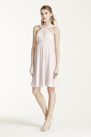 david's bridal halter bridesmaid dress