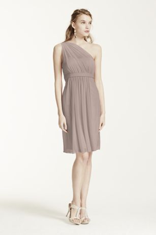 Picture of One Shoulder Short Dress with Illusion Neck