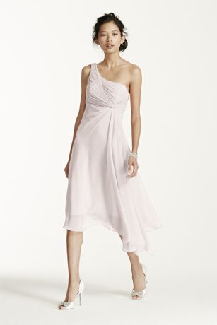 davids bridal one shoulder bridesmaid dress