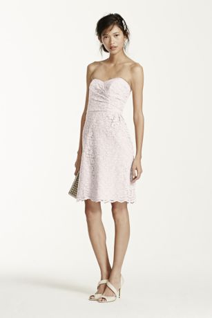 david's bridal short lace bridesmaid dress