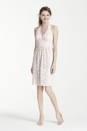 david's bridal short lace bridesmaid dress