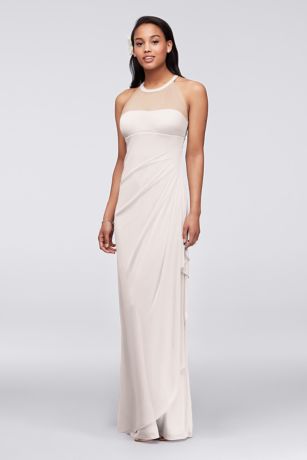 david's bridal silver bridesmaid dresses